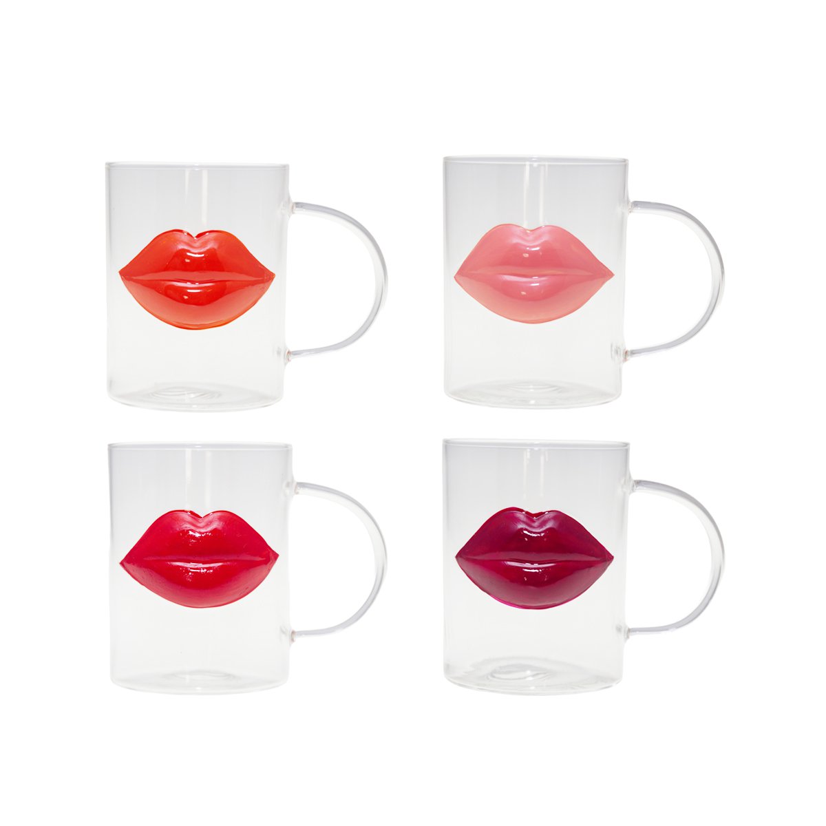 Aulica Mokken Kiss Set Van 4 Mokken Met Design Patronen