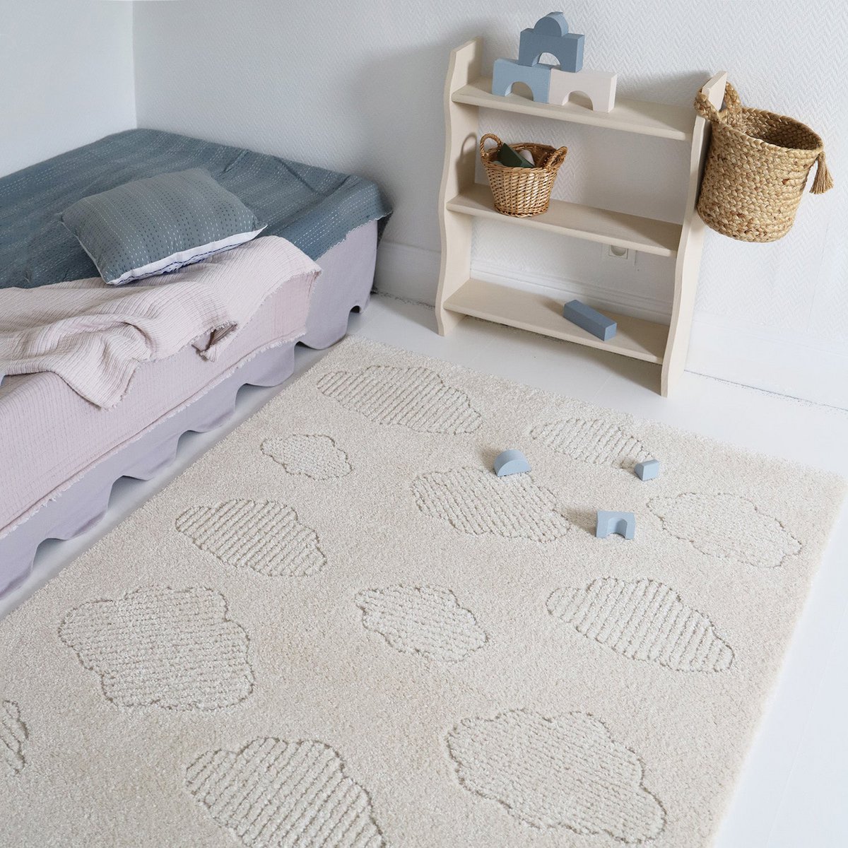 Kindervloerkleed 120x170 cm wolken Nattiot