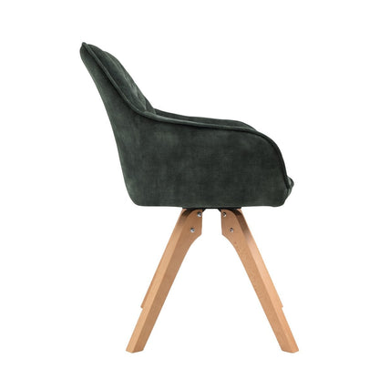 Fauteuil donkergroen fluweel draaibaar 59x61x85 cm