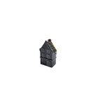 Kersthanger huisje keramiek zwart 3,5x2x6,5 cm