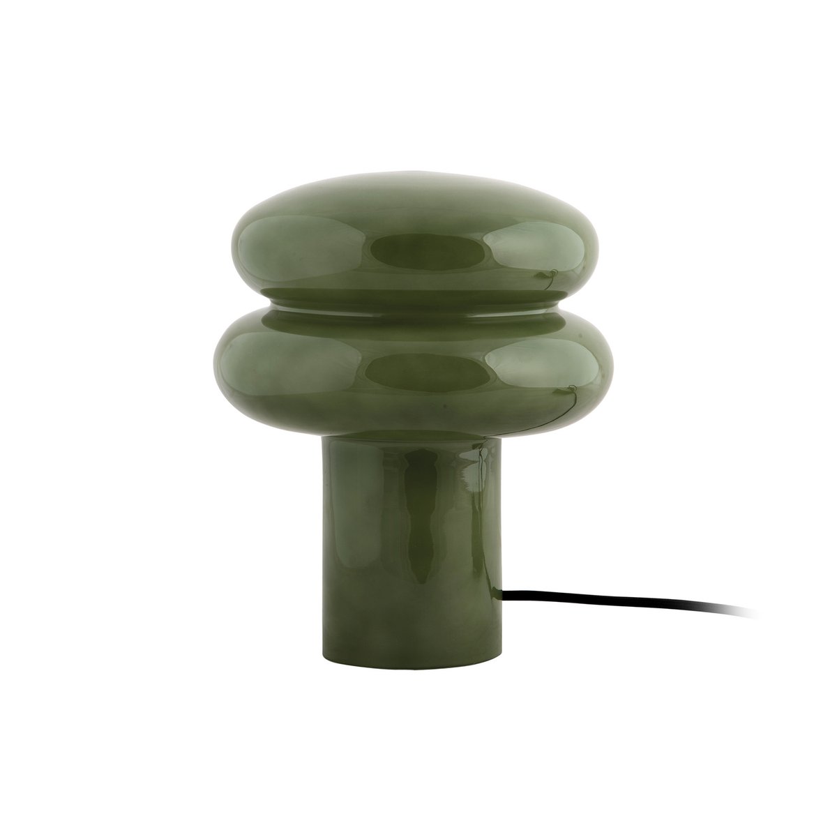 Tafellamp dubbele ring glas groen 20x24x20 cm