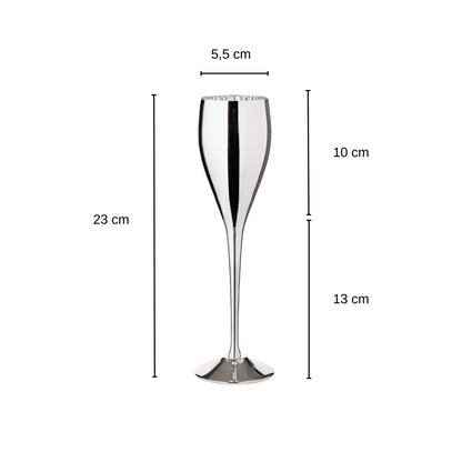 Champagnefluiten set van 2 edel verzilverd 23 cm 200 ml