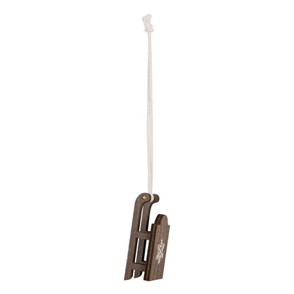 Kersthanger slee 3x2x6 cm bruin hout