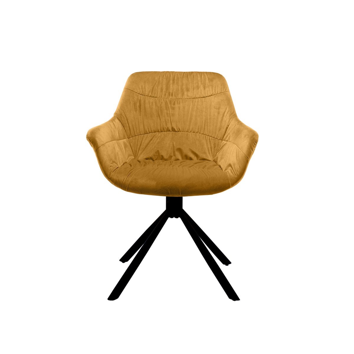 Fauteuil mosterdgeel fluweel honingraatstiksel 64x82x63 cm