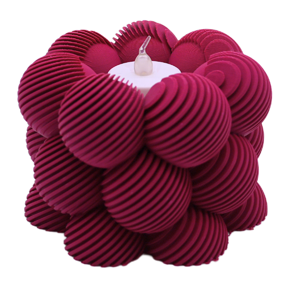 LED Tealight Holder Bubble Slanted Striped - 3D Printed - Sustainable PLA - Suitable for LED Tealights