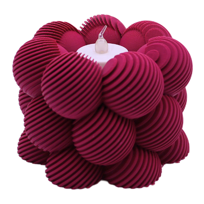LED Tealight Holder Bubble Slanted Striped - 3D Printed - Sustainable PLA - Suitable for LED Tealights
