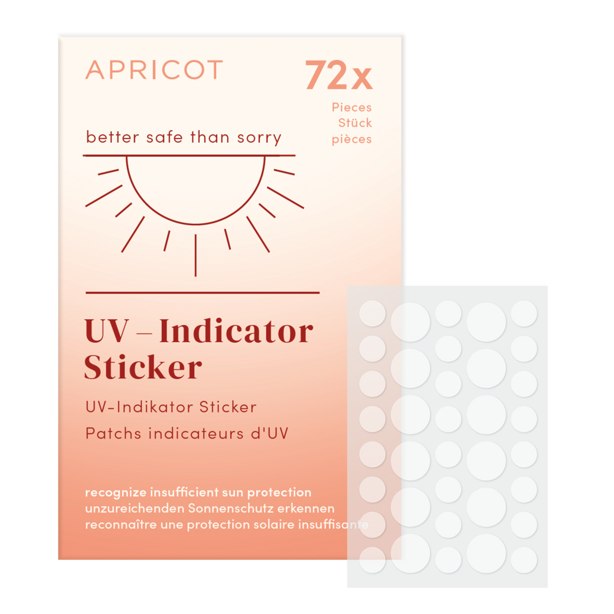UV indicator sticker zonnebescherming