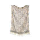 Plaid 130x175 cm katoen blauw beige