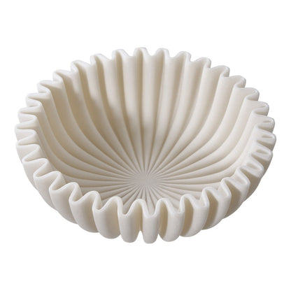 Kom 20 cm keramiek polyresin beige wit