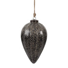 Kerstbal 17x26 cm zwart glas