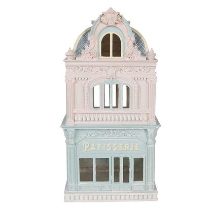 Decoratie Beeld Huis 19x15x38 cm Blauw Kunststof