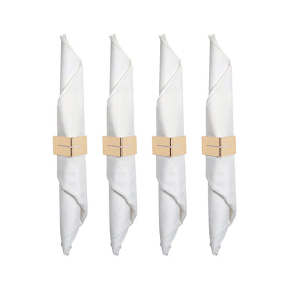 Handdoekringen goud metaal 4x4x1 cm set 4 stuks