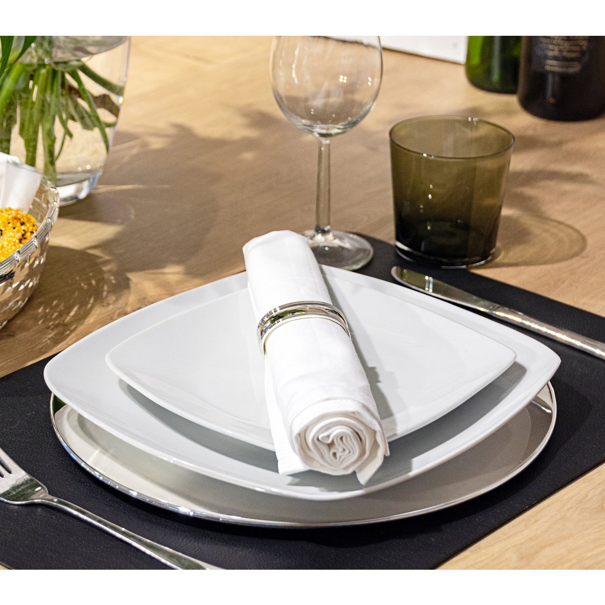 Servetringen 6 stuks zilver