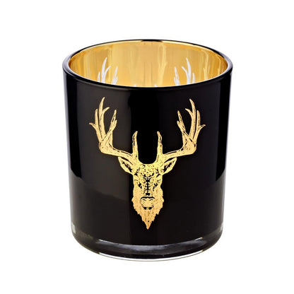 Lantaarn glas hout zwart