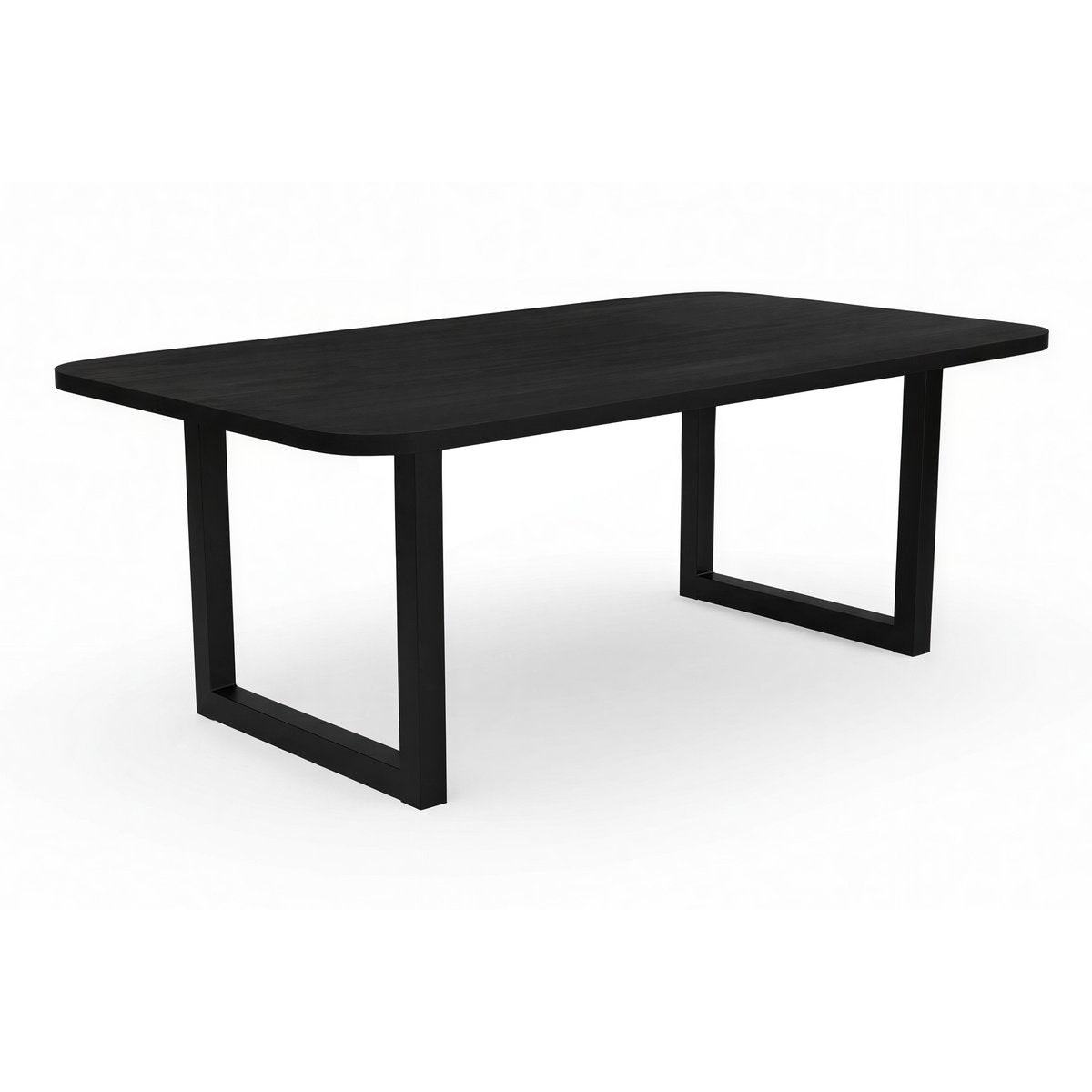 Eettafel 240x100 cm mangohout zwart stalen frame