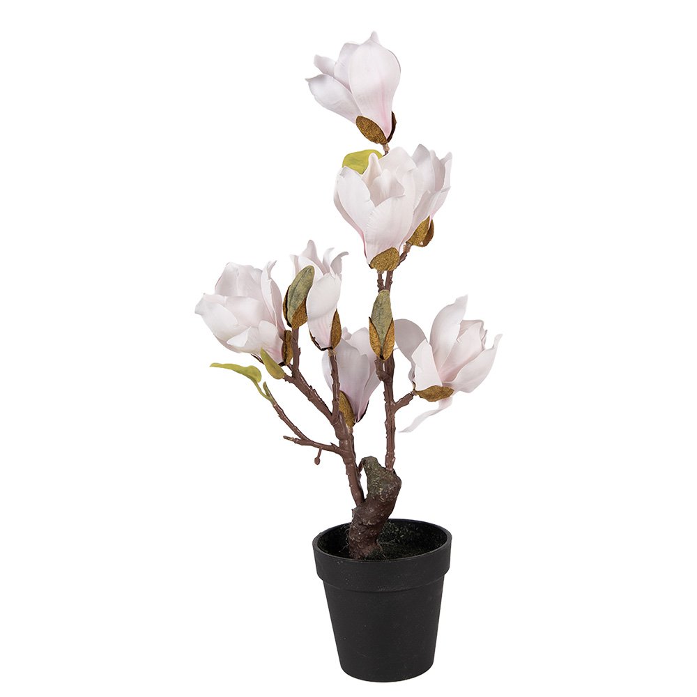 Artificial tree Magnolia 12x12x40 cm White Plastic