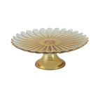 Cakeplateau 21 cm geel glas