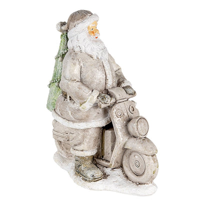 Kerstman beeld 12x6x14 cm zilver kunststof