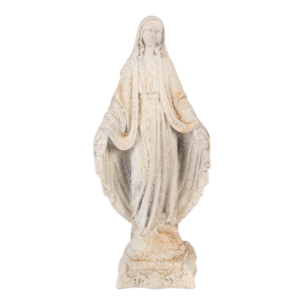 Decoratiebeeld Maria 17x12x41 cm keramisch beige