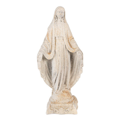 Decoratiebeeld Maria 17x12x41 cm keramisch beige