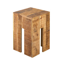 Bijzettafel kruk vierkant 28x45x28 cm massief mangohout