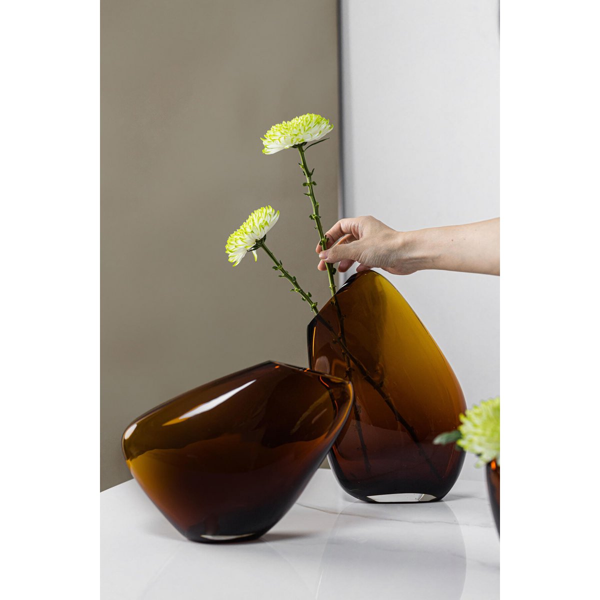 Vaas KOOKY21AM amberkleurig handgeblazen glas 21 cm