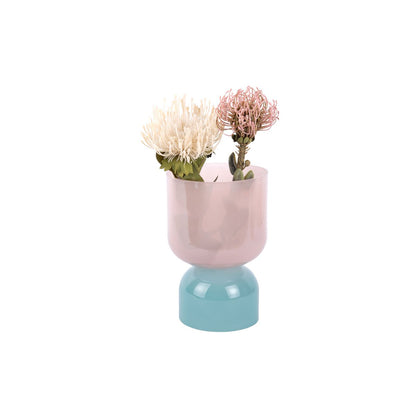 Vaas 22 cm glas roze