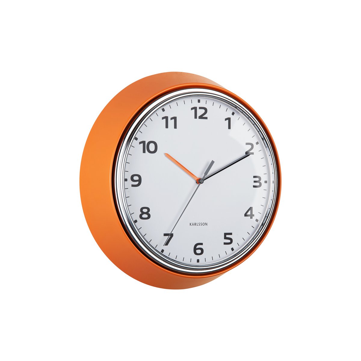 Wandklok 34 cm oranje ijzer