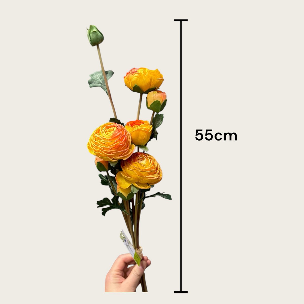 Kunstbloemen boeket ranonkels oranje 55 cm