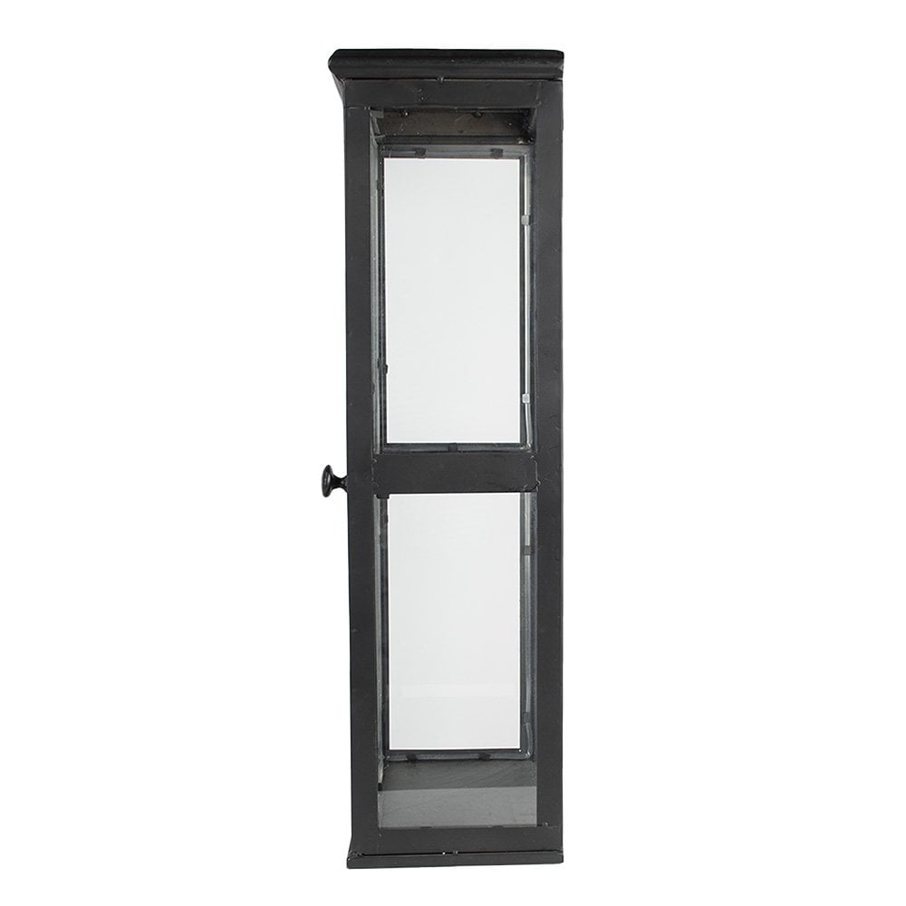 Vitrinekast 31x21x70 cm zwart ijzer glas