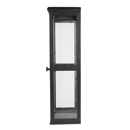 Vitrinekast 31x21x70 cm zwart ijzer glas