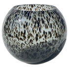 Vaas 25 cm grijs zwart cheetah print glas