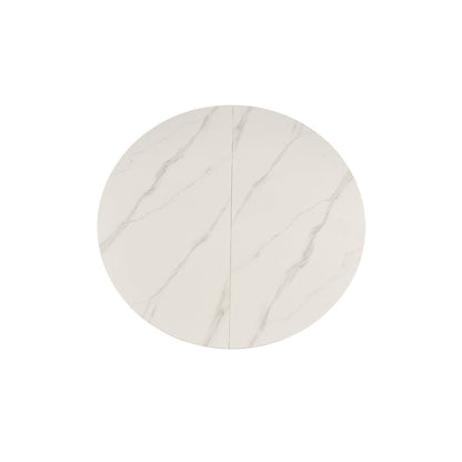 Eettafel rond 120 cm wit uitbreidbaar