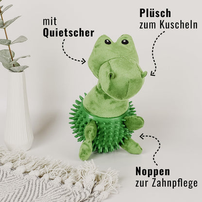 Hondenspeelgoed dino pluche 24 cm groen