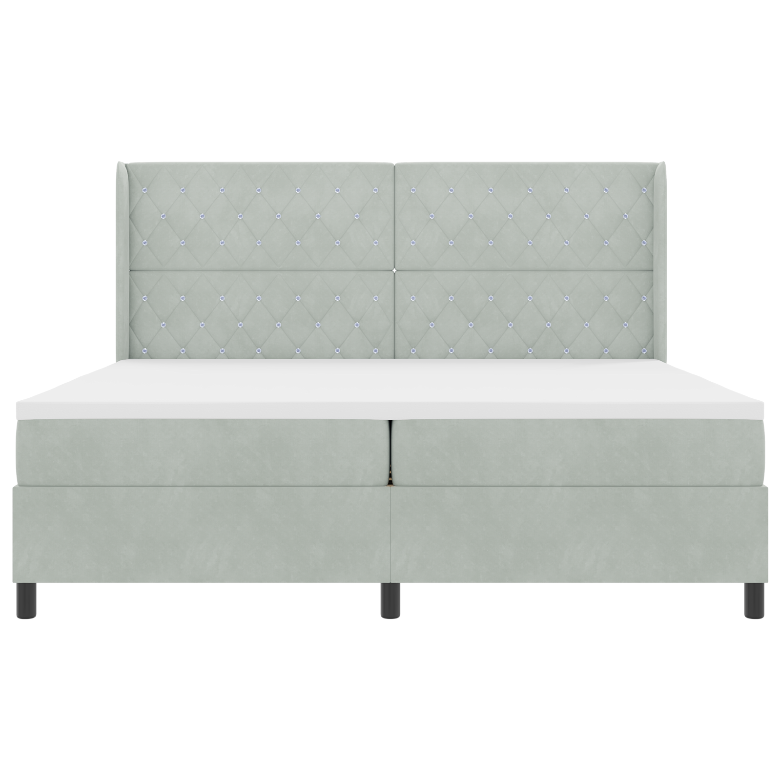 Boxspringbed met matras en LED fluweel lichtgrijs 200x200 cm