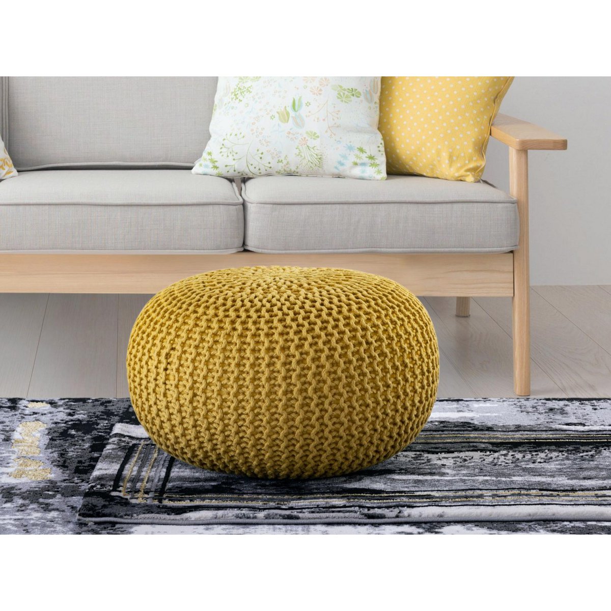 Pouf buiten Ø55x37 cm gerecycled plastic