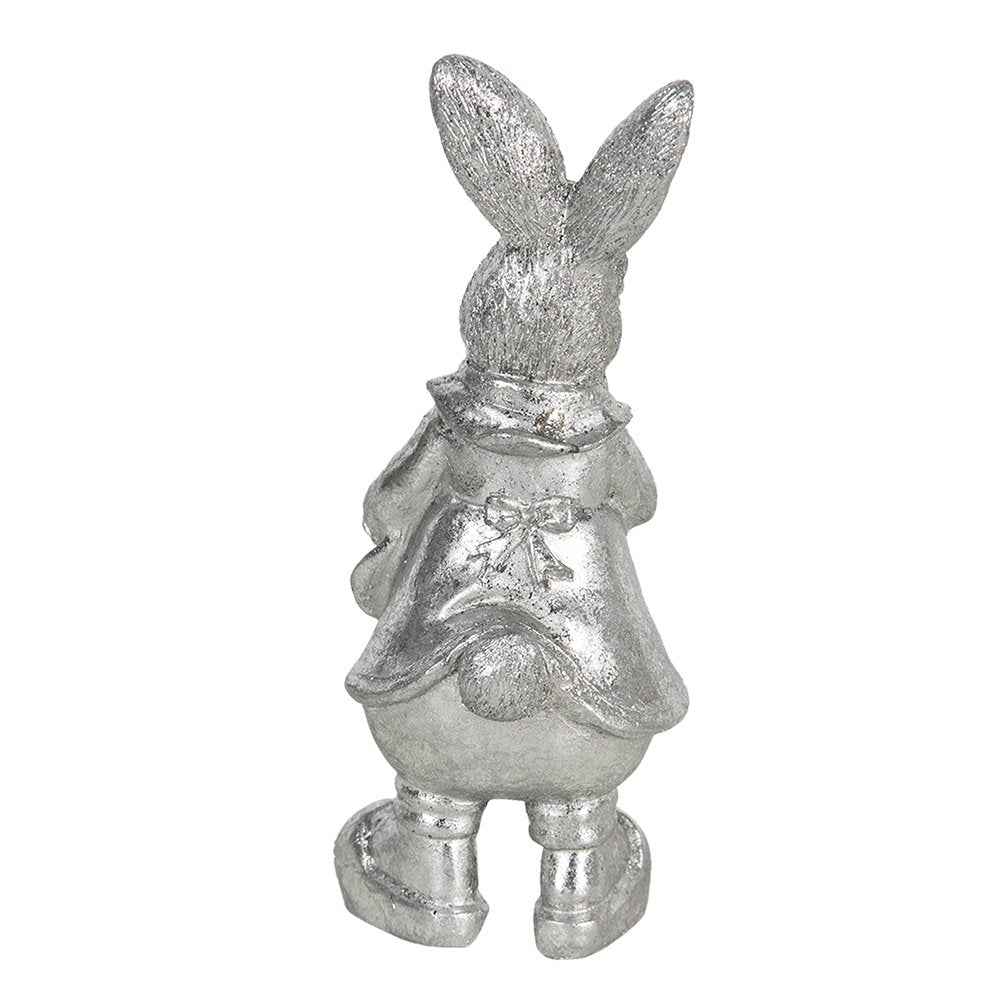 Konijn beeld 13 cm zilver kunststof