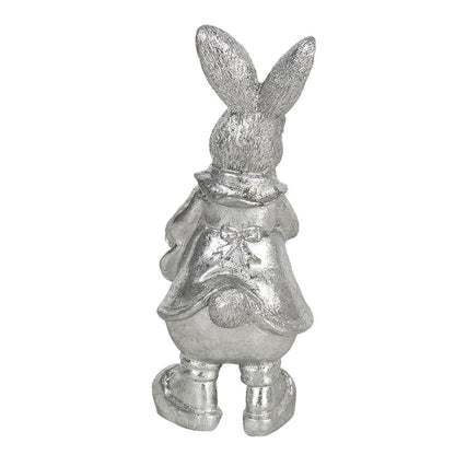 Konijn beeld 13 cm zilver kunststof