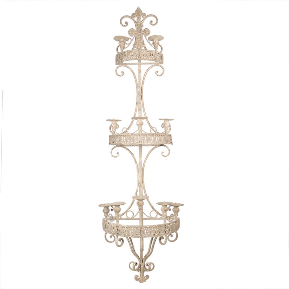 Kandelaar 44x19x143 cm metaal beige