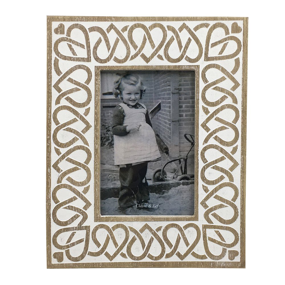 Fotolijst 10x15 cm hout beige wit