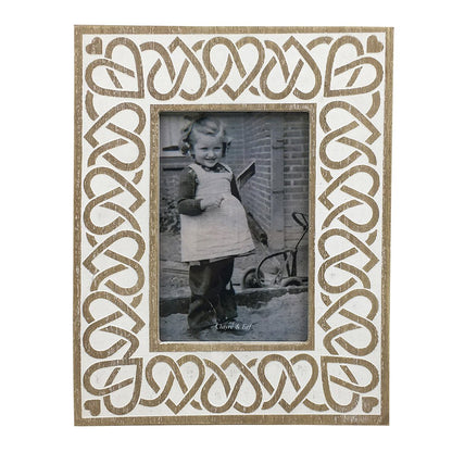 Fotolijst 10x15 cm hout beige wit