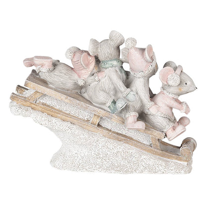 Beeld muis 15x5x11 cm wit kunststof