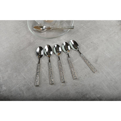 Mocca lepels 6 stuks zilver metaal