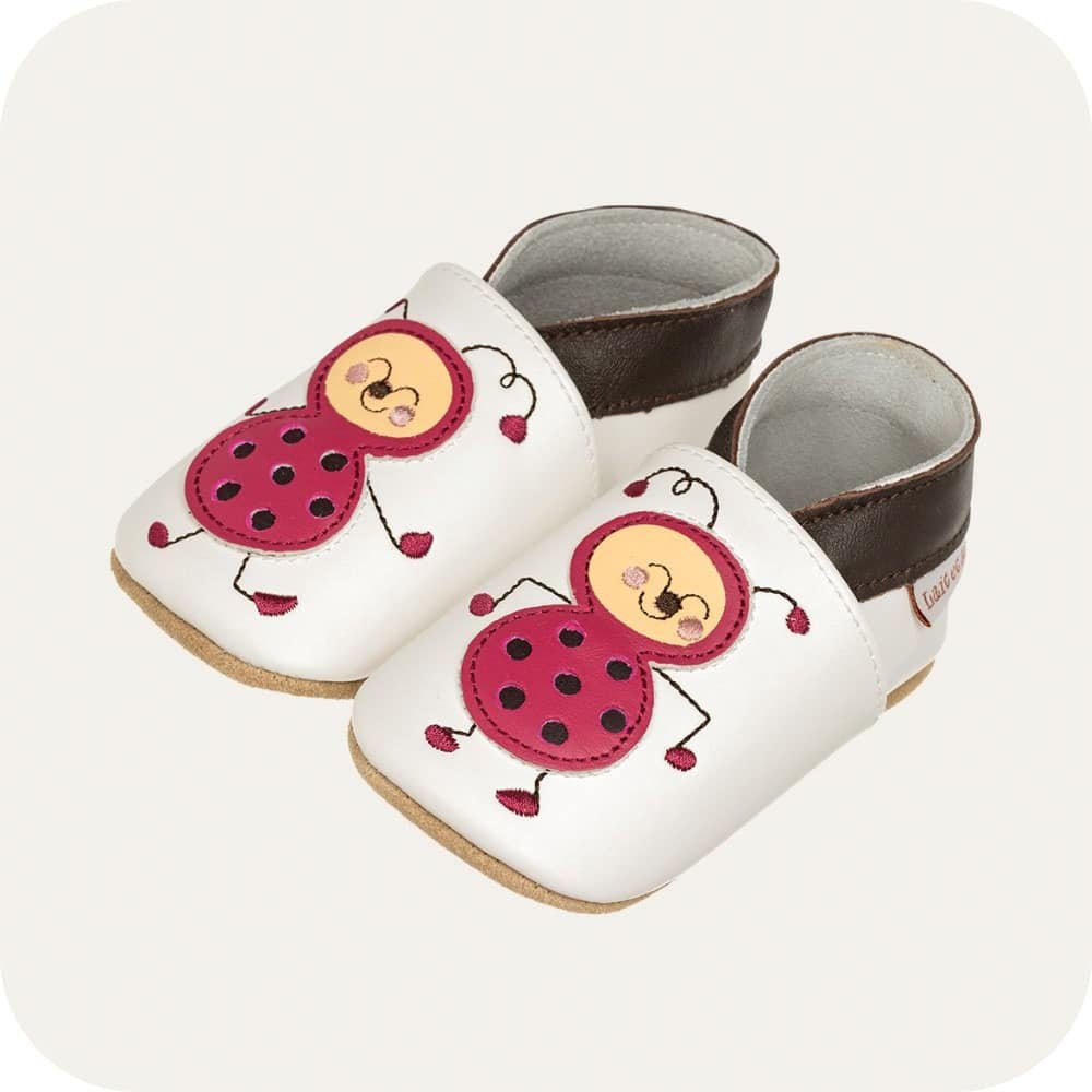 Soft leather baby booties Mademoiselle Coccinelle