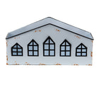 Theelichthouder huis 36x12x18 cm wit metaal