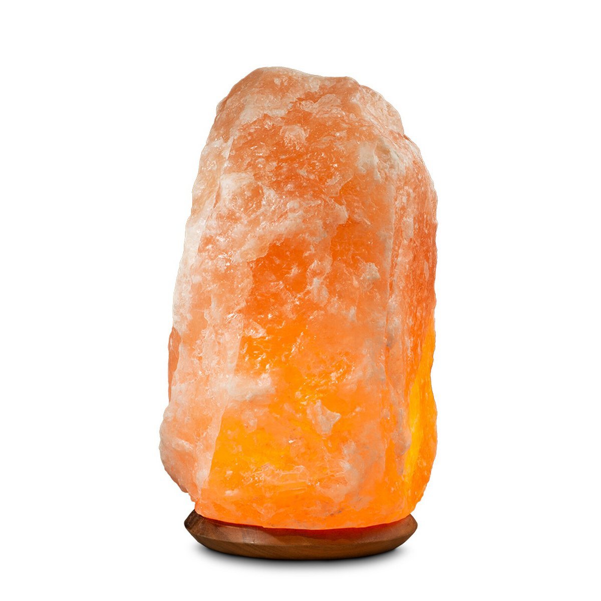 Himalaya Zoutlamp Met Houten Voet Oranje Ca25 Tot 30 Kg