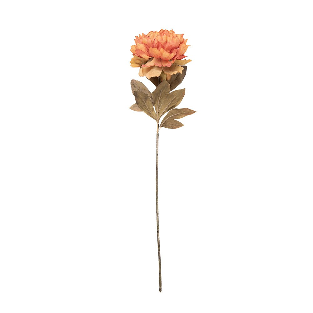 Kunstbloem pioenroos 70 cm oranje kunststof
