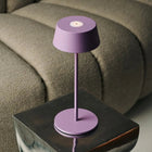 Hugo Violet Lilac Rechargeable Table Lamp - Stylish, dimmable lamp & wireless