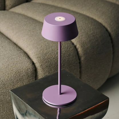 Hugo Violet Lilac Rechargeable Table Lamp - Stylish, dimmable lamp & wireless