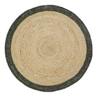 Vloerkleed jute wol Ø110 cm olijfgroen